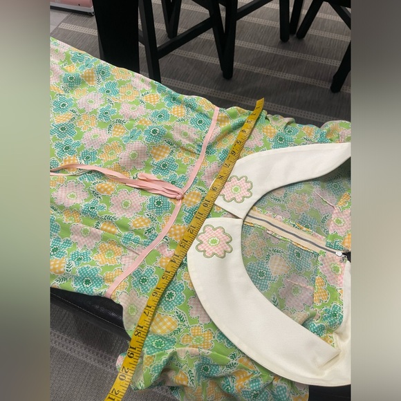 Vintage 60s 70s handmade Mommy & Me Peter Pan collar floral prairie dress S/10Y - Picture 8 of 10